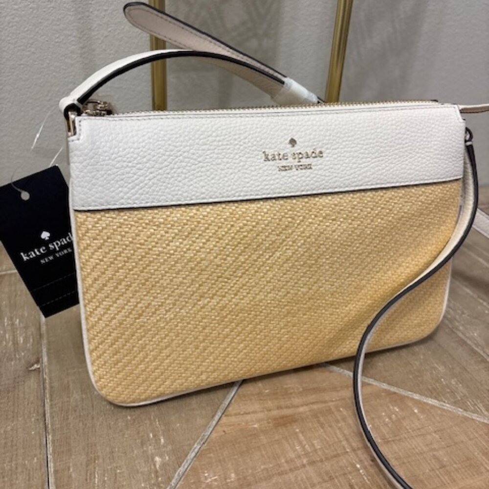 Kate Spade Leila Straw Triple Gusset Crossbody